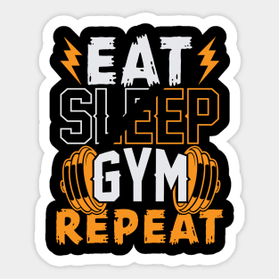 Eat Sleep Repeat Gym Art Sticker